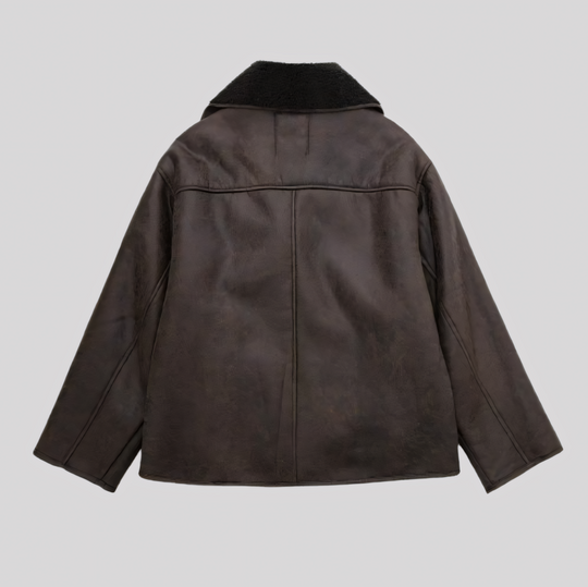 Relaxed Fit Shearling Lined Winter Jacket