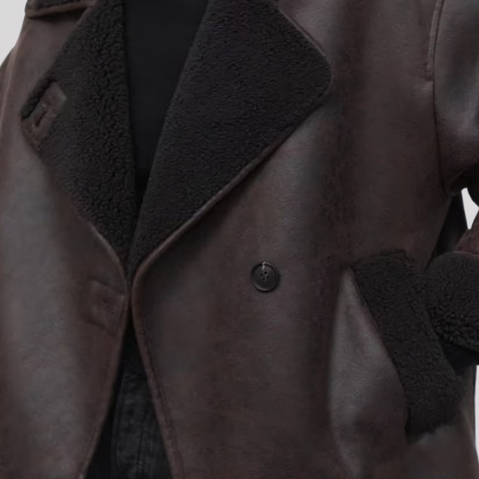 Relaxed Fit Shearling Lined Winter Jacket