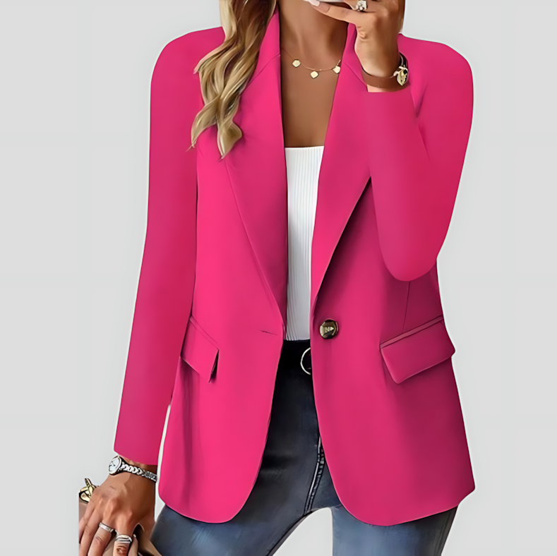 Single-Button Blazer Jacket for Women