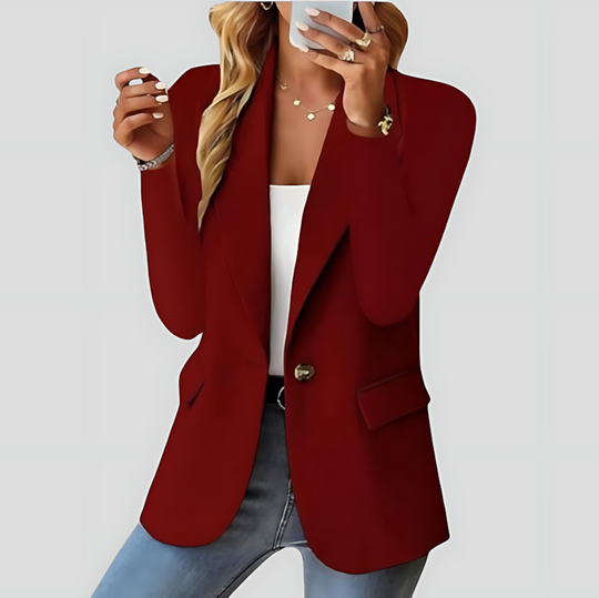 Single-Button Blazer Jacket for Women