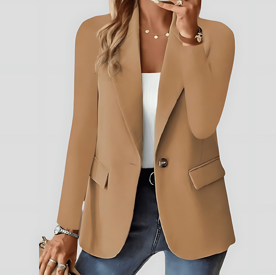 Single-Button Blazer Jacket for Women