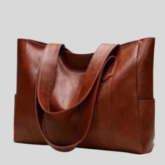 Women's Classic Vintage Tote Bag with Side Pocket