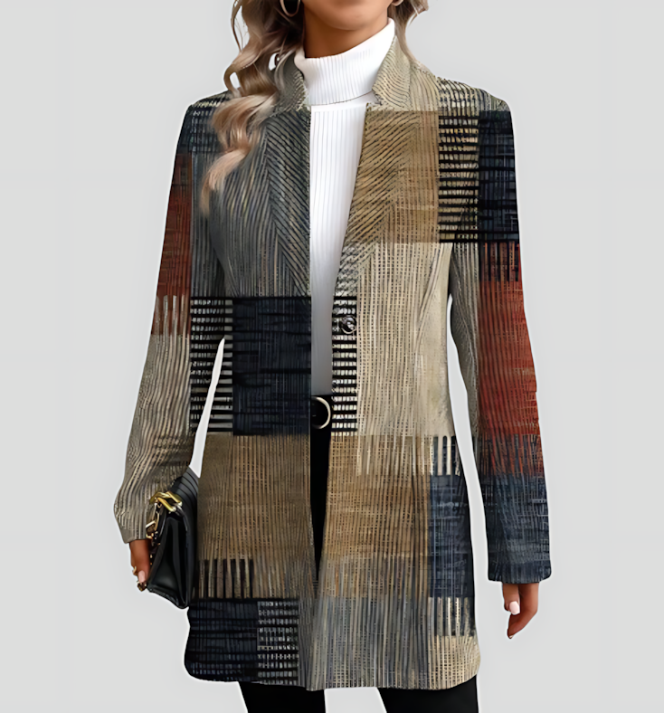 Women’s Checked Blazer - Straight Silhouette