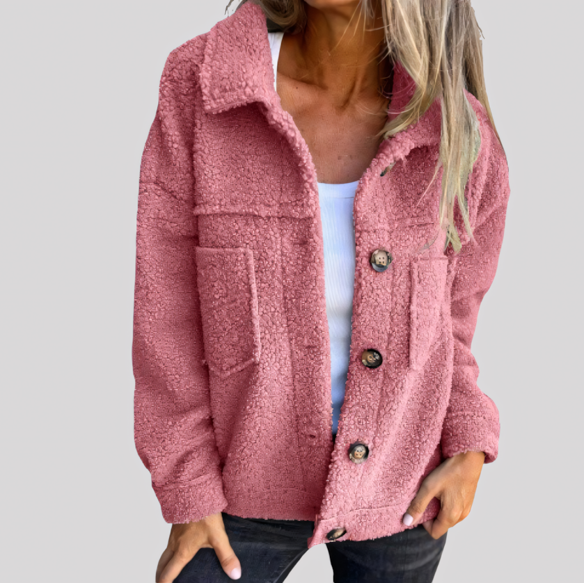 Cozy Button-Up Teddy Fleece Coat for Women