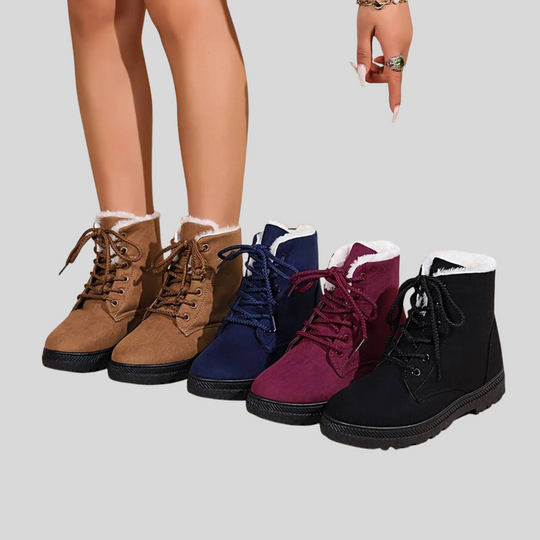 Women's Classic Lace-Up Winter Plush Ankle Boots