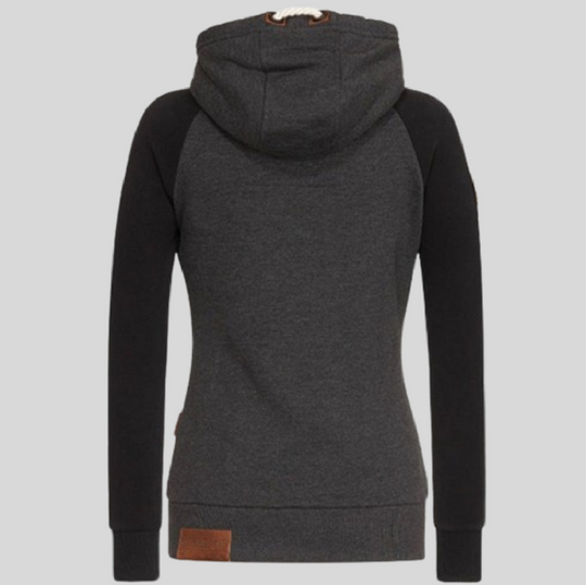 Women's Long-sleeved Zip-Up Hoodie with Drawstring