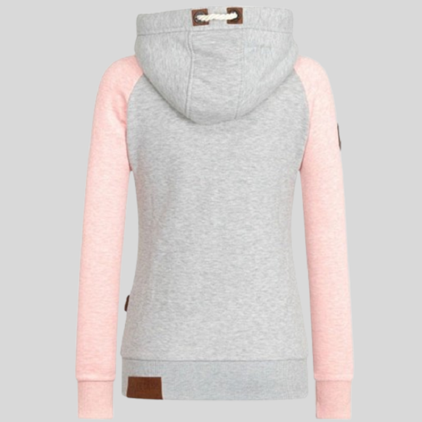Women's Long-sleeved Zip-Up Hoodie with Drawstring