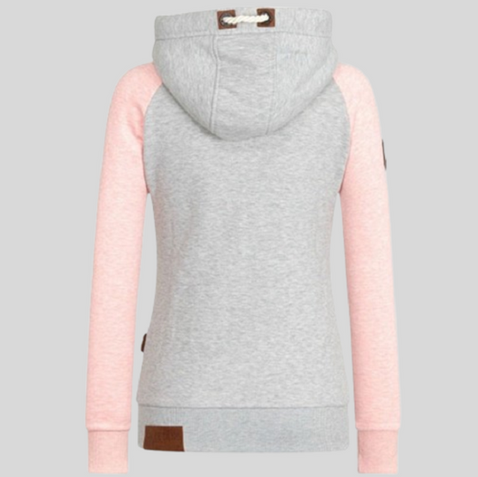 Women's Long-sleeved Zip-Up Hoodie with Drawstring