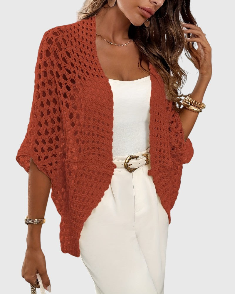 Open Knit Drape Cardigan