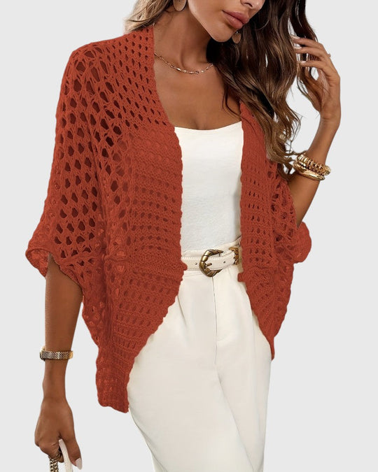 Open Knit Drape Cardigan