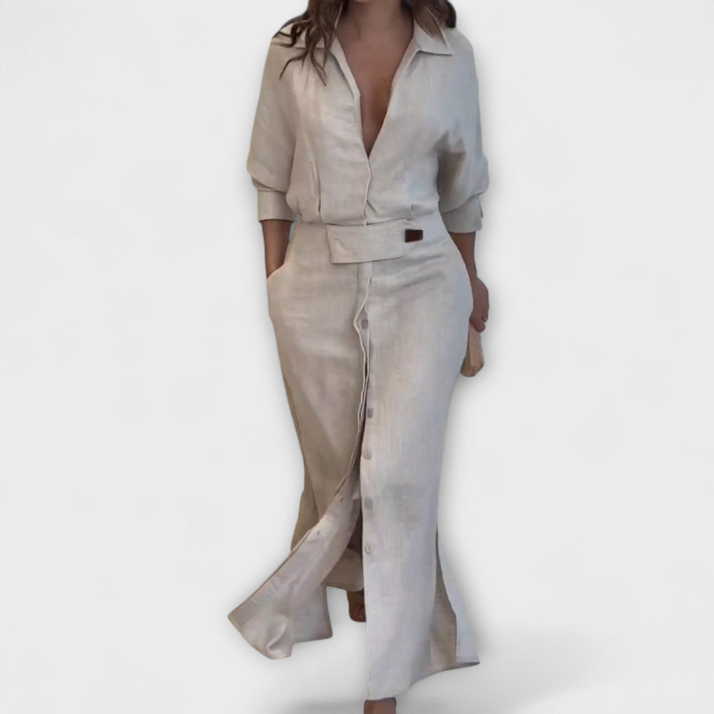 Women Maxi Dress with V-Neck