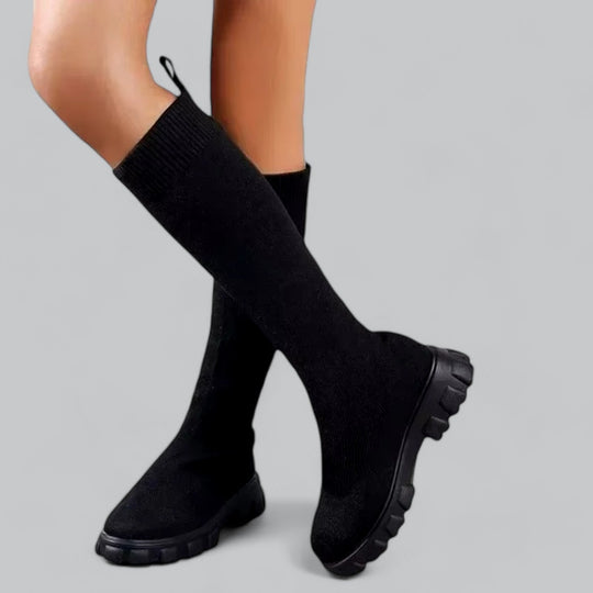 Women's Knee-High Boots with Chunky Platform Heel