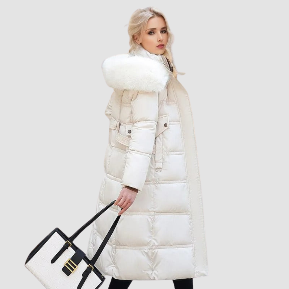 Women Modern Fur-Collar Long Puffer Coat