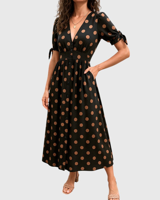 Alexandra - Elegant Polka Dot Dress