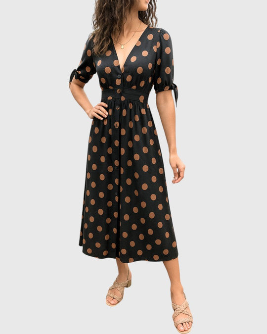 Alexandra - Elegant Polka Dot Dress