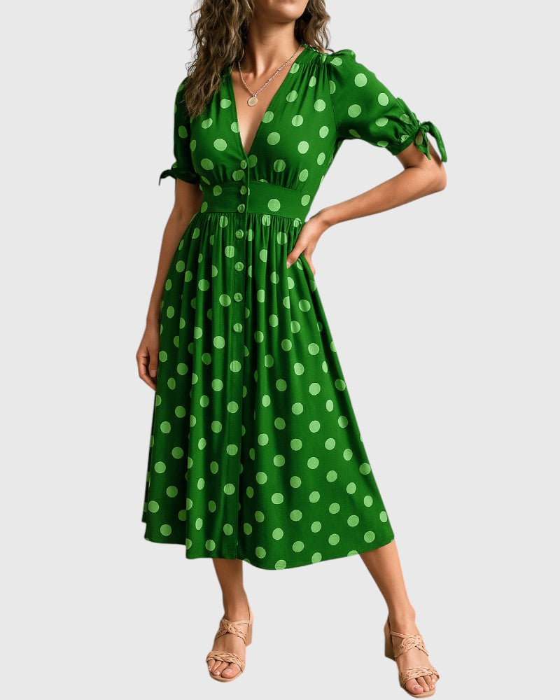 Alexandra - Elegant Polka Dot Dress