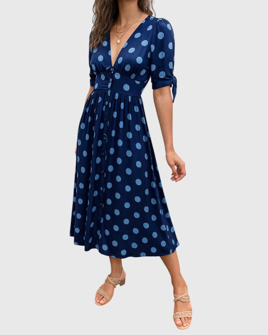 Alexandra - Elegant Polka Dot Dress