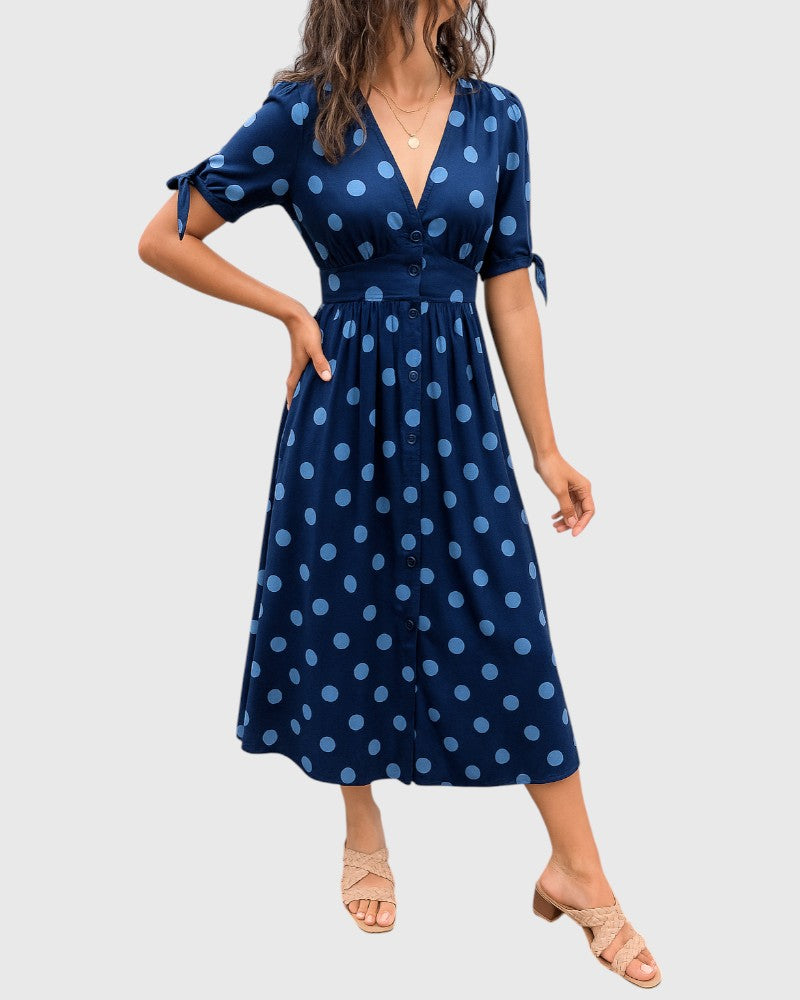 Alexandra - Elegant Polka Dot Dress