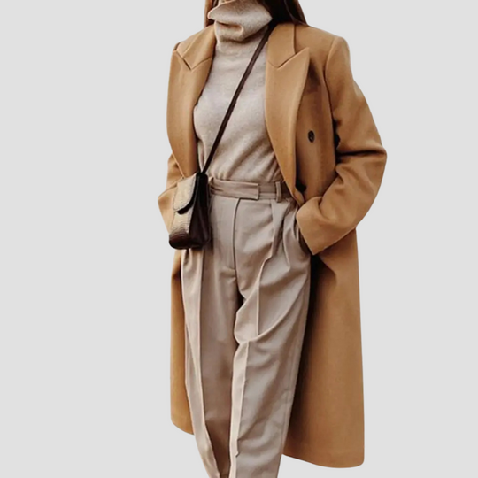 Amara - Women's elegant lapel midi trench coat