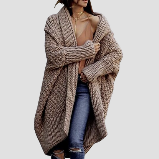 Juliette - Women’s Oversized Knitted Winter Jacket, Warm & Cozy Cardigan Style