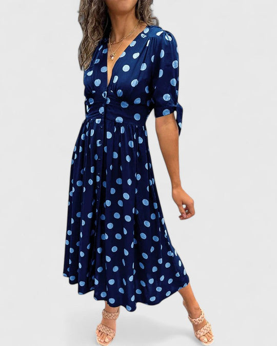 Colette - Sophisticated Polka Dot Dress