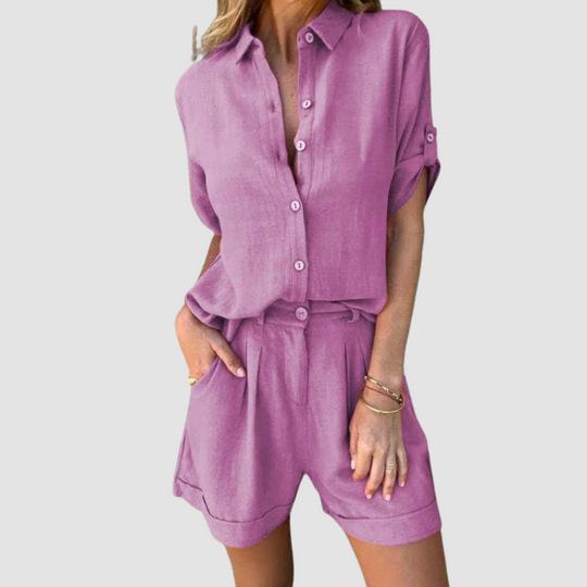 Sadie - Light Linen Short 2 Piece Set
