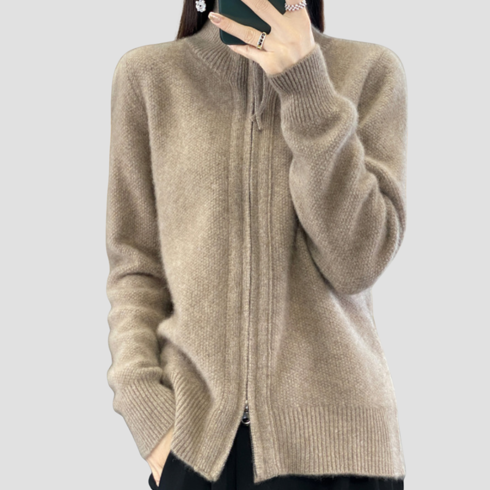 Carol - Wool Zip-up Cardigan