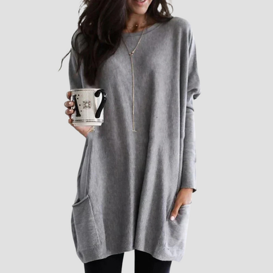 Women's Oversized Tunic Sweater for Relaxed Comfort