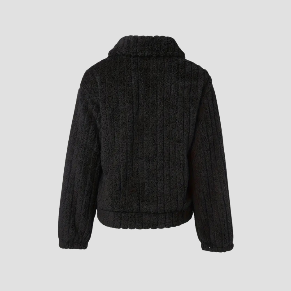 Hina - Solid Single Breasted Fuzzy Coat