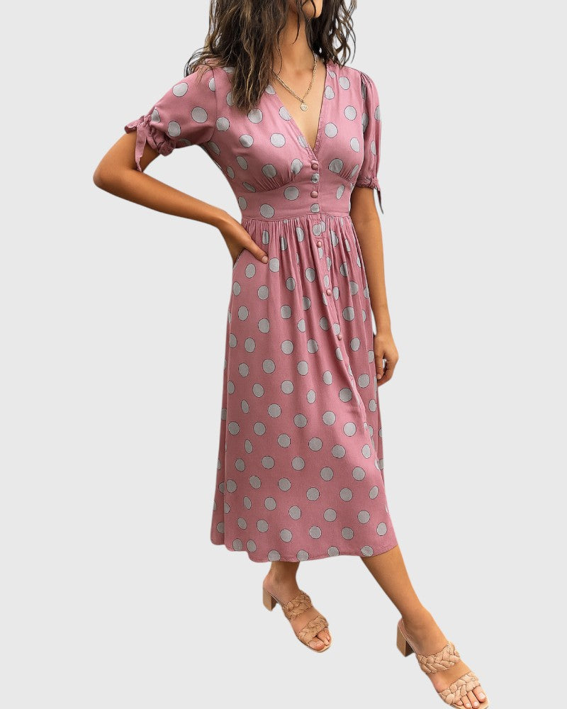 Alexandra - Elegant Polka Dot Dress