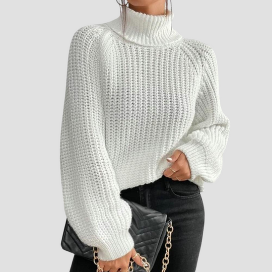 Mary - Women's elegant cotton turtleneck sweater