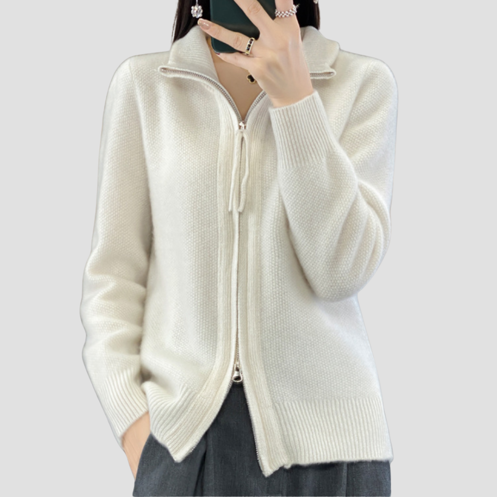 Carol - Wool Zip-up Cardigan