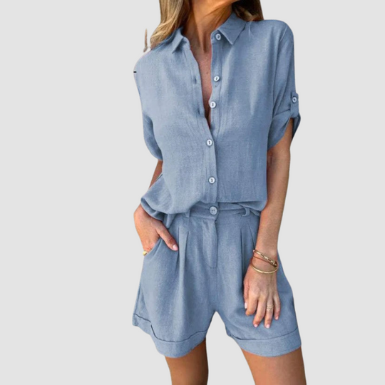 Sadie - Light Linen Short 2 Piece Set
