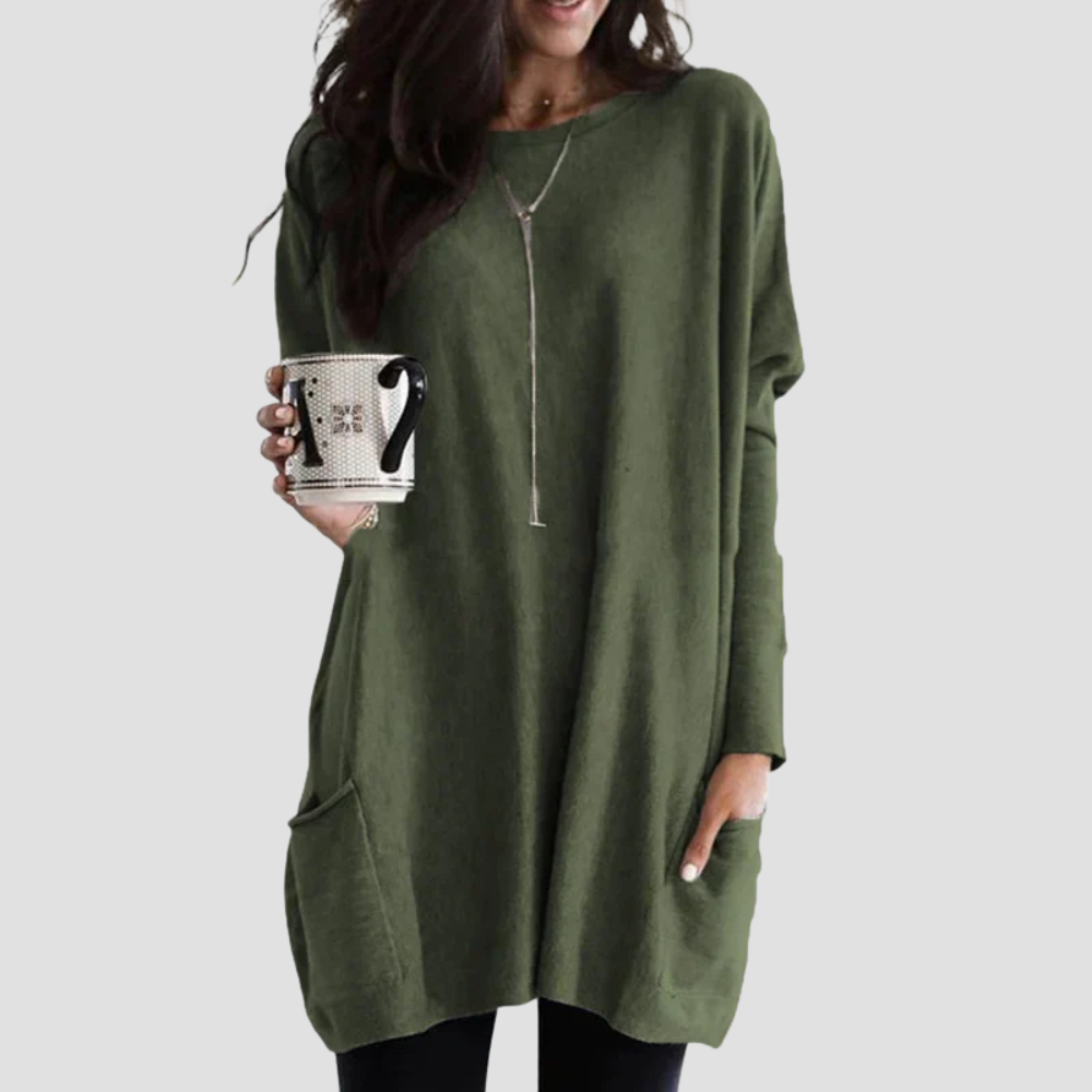 Women's Oversized Tunic Sweater for Relaxed Comfort