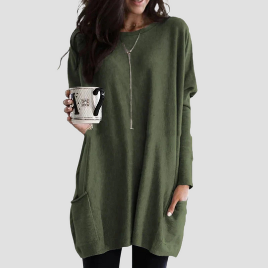 Women's Oversized Tunic Sweater for Relaxed Comfort