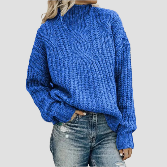Veronica - Cable-knit turtleneck sweater for women