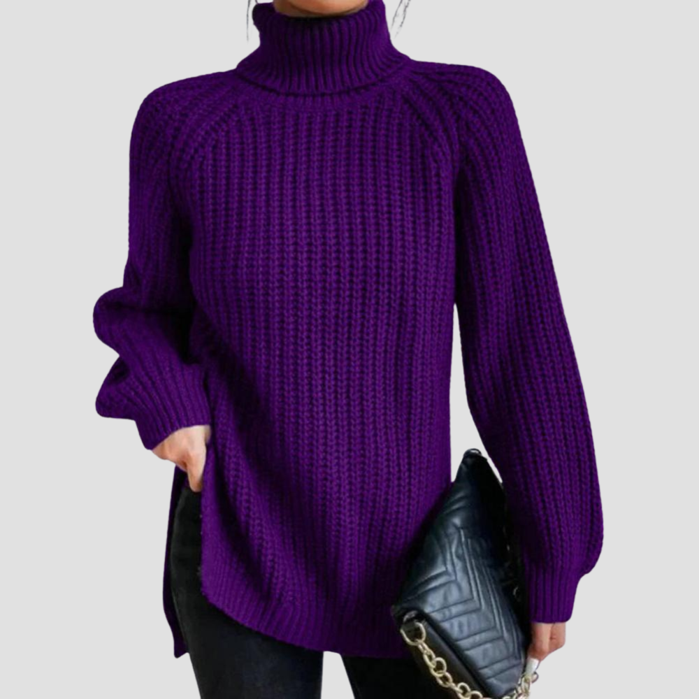 Mary - Women's elegant cotton turtleneck sweater