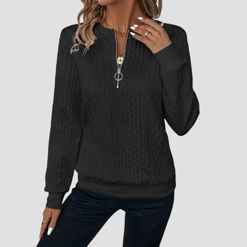 Olivia - Women's cozy zip sweater