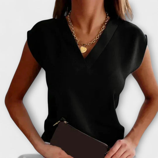 Rhea – Sleeveless V-Neck Blouse
