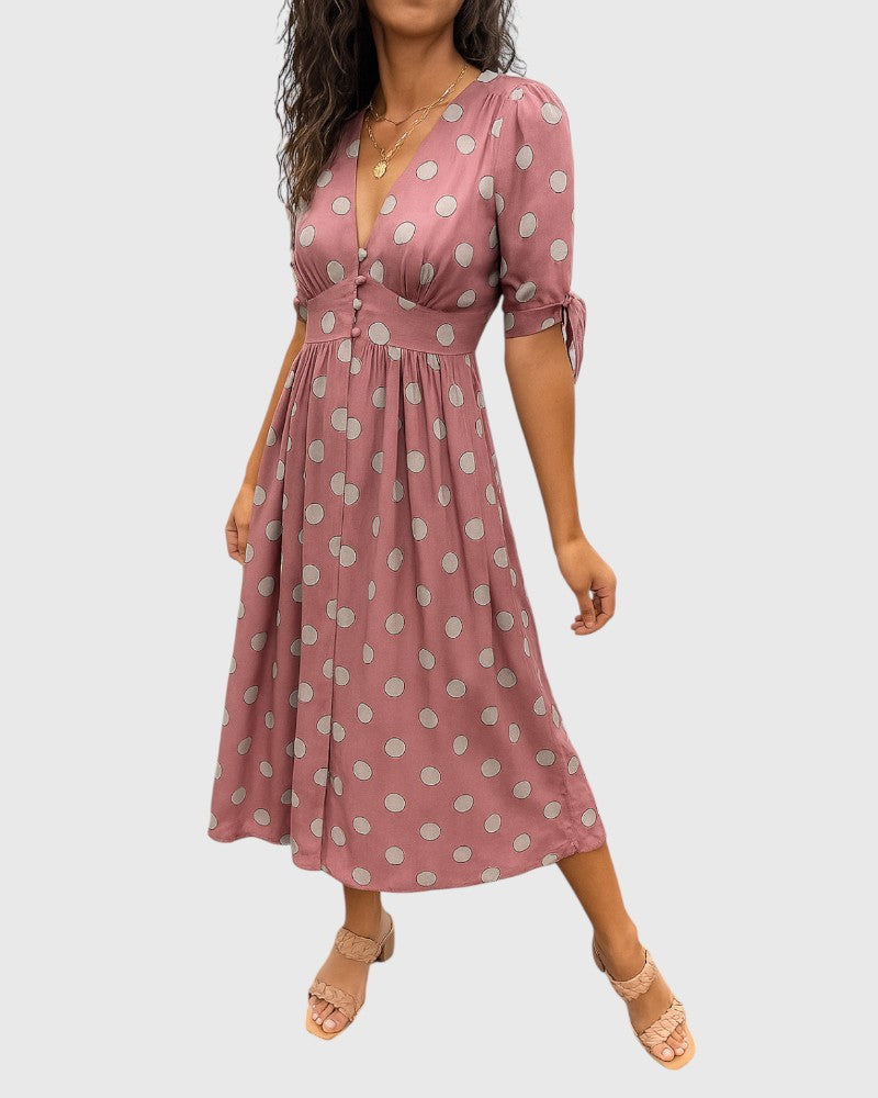 Alexandra - Elegant Polka Dot Dress