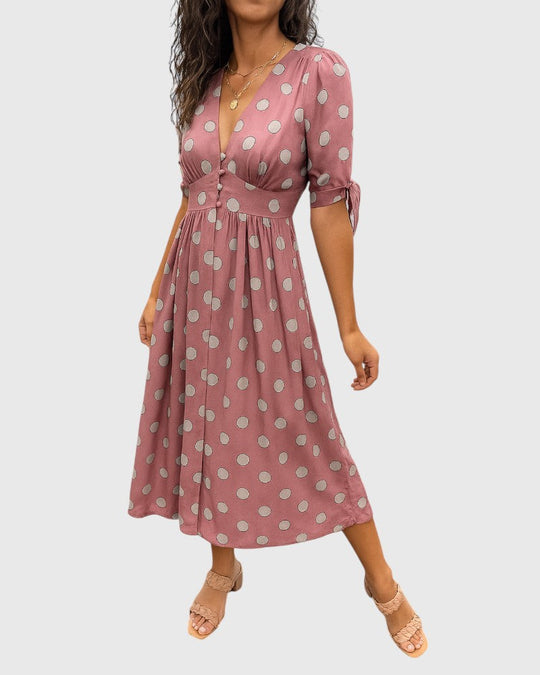Alexandra - Elegant Polka Dot Dress