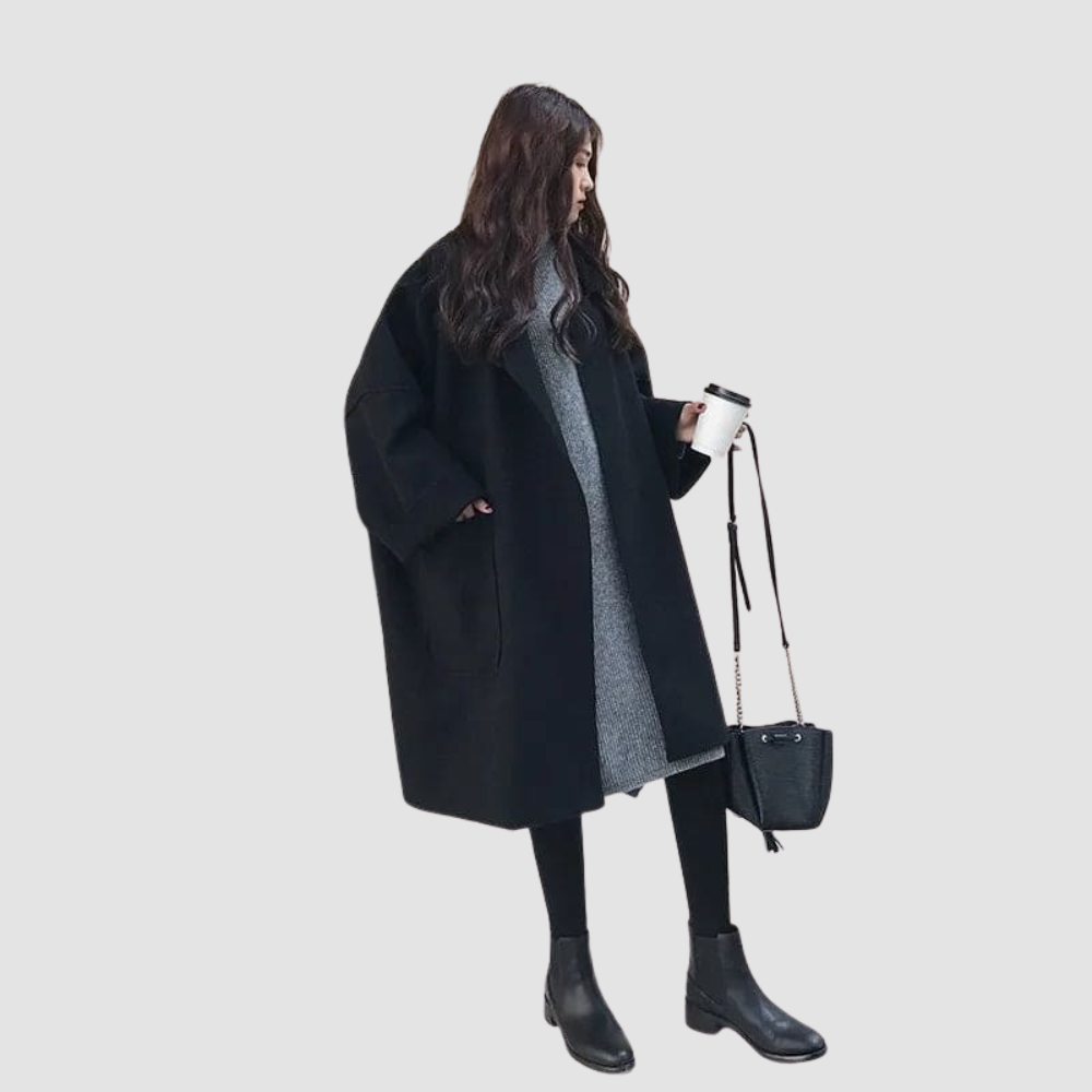 Oversized Wool Blend Trench Coat