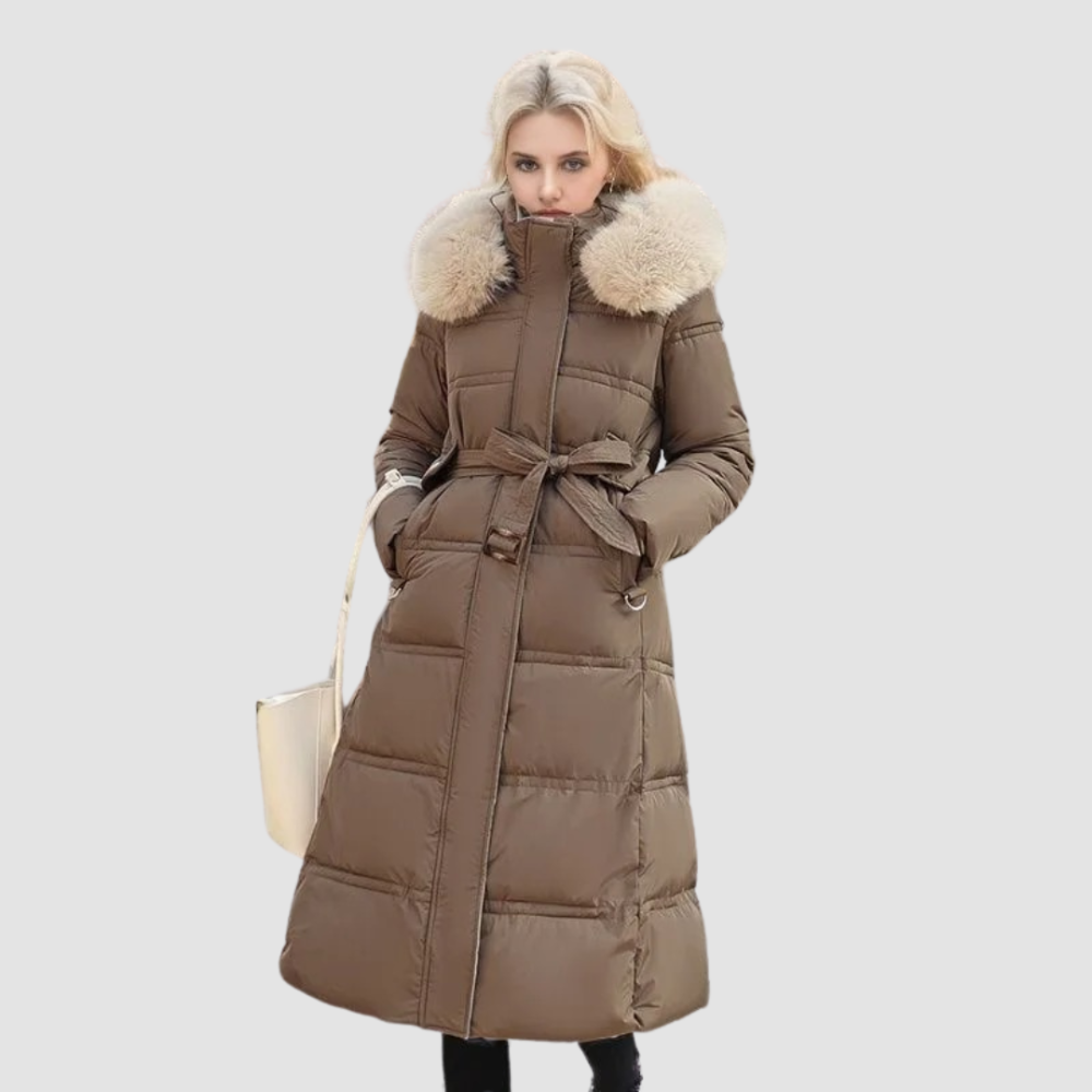 Women Modern Fur-Collar Long Puffer Coat