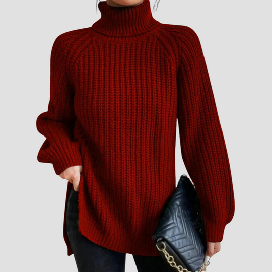 Mary - Women's elegant cotton turtleneck sweater