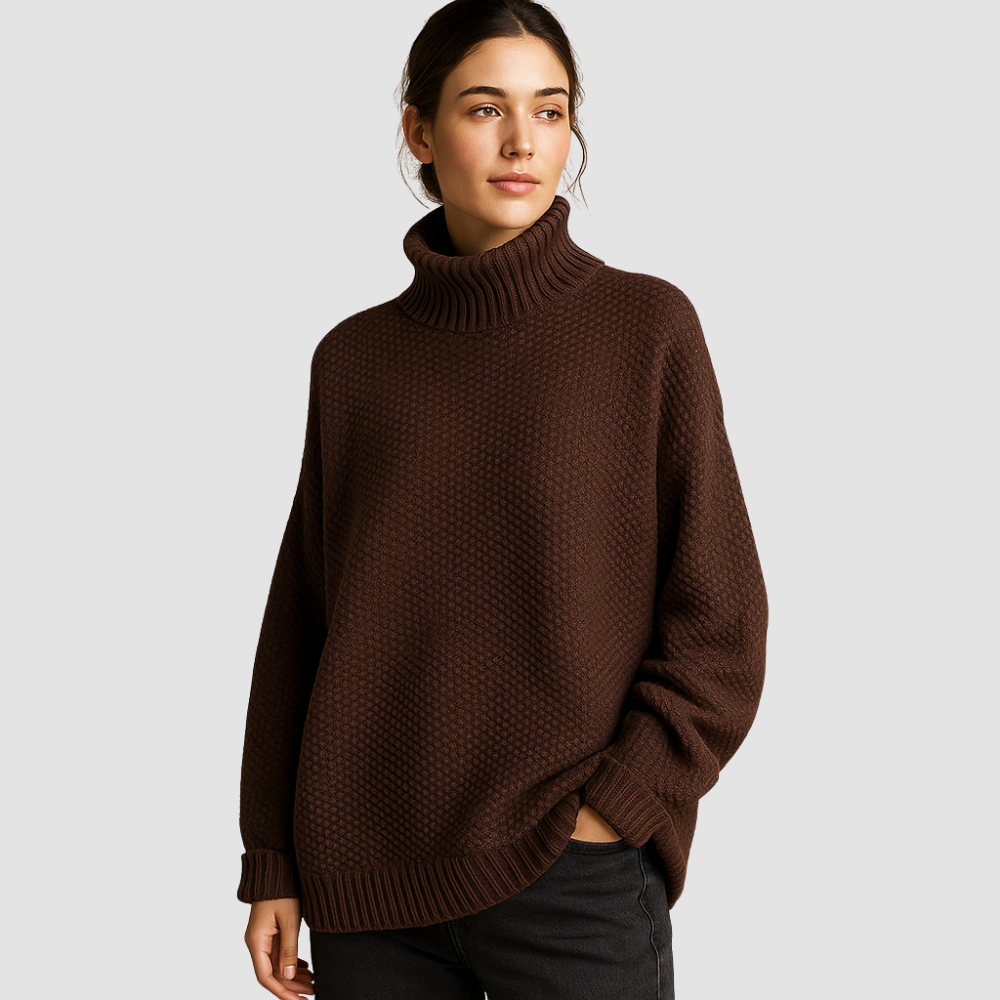 Elegant knitted turtleneck sweater for women