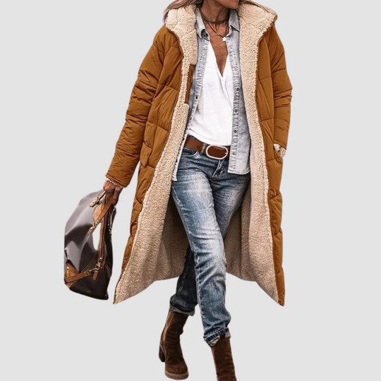 Women Longline Sherpa-Lined Puffer Coat