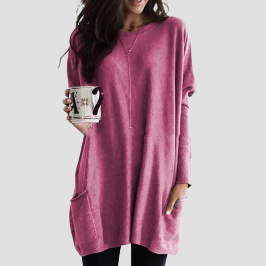 Women's Oversized Tunic Sweater for Relaxed Comfort