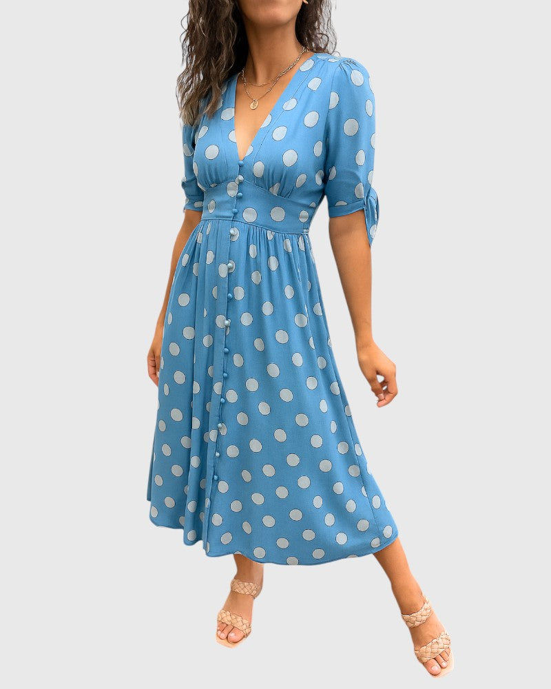 Alexandra - Elegant Polka Dot Dress