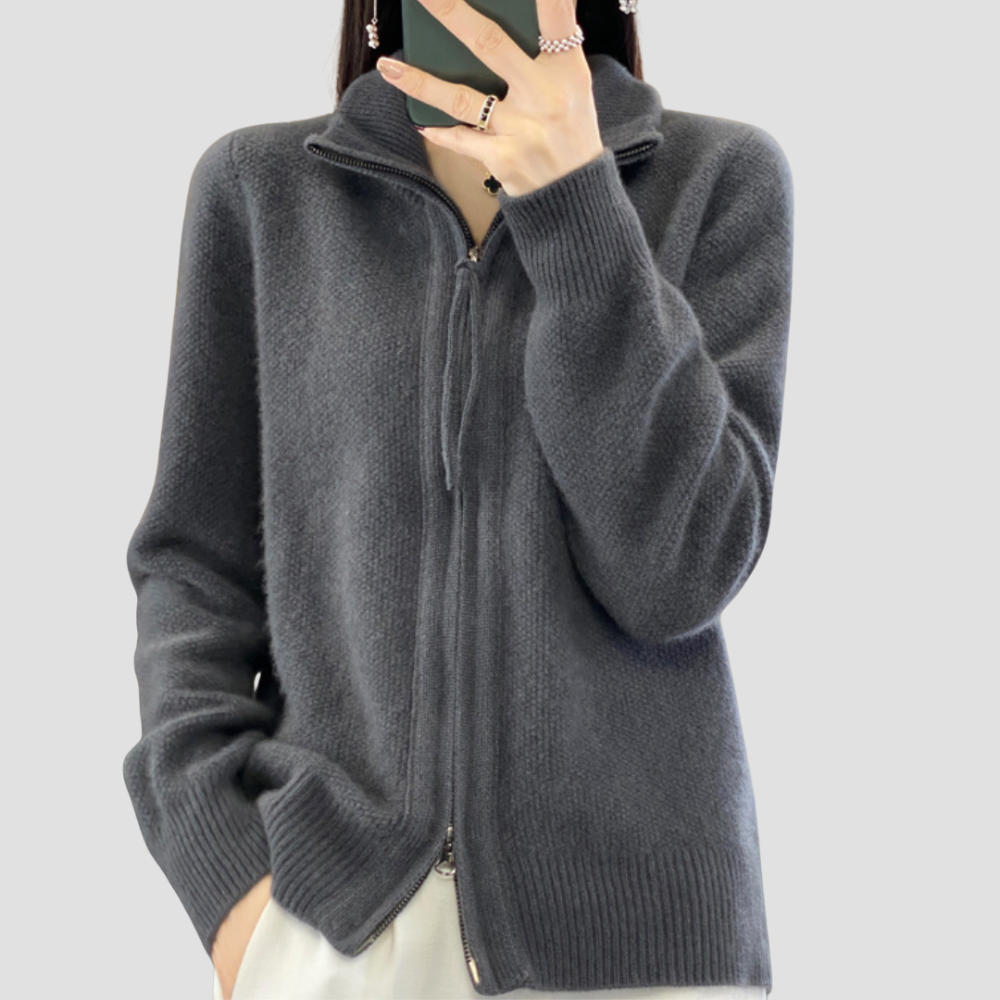 Carol - Wool Zip-up Cardigan