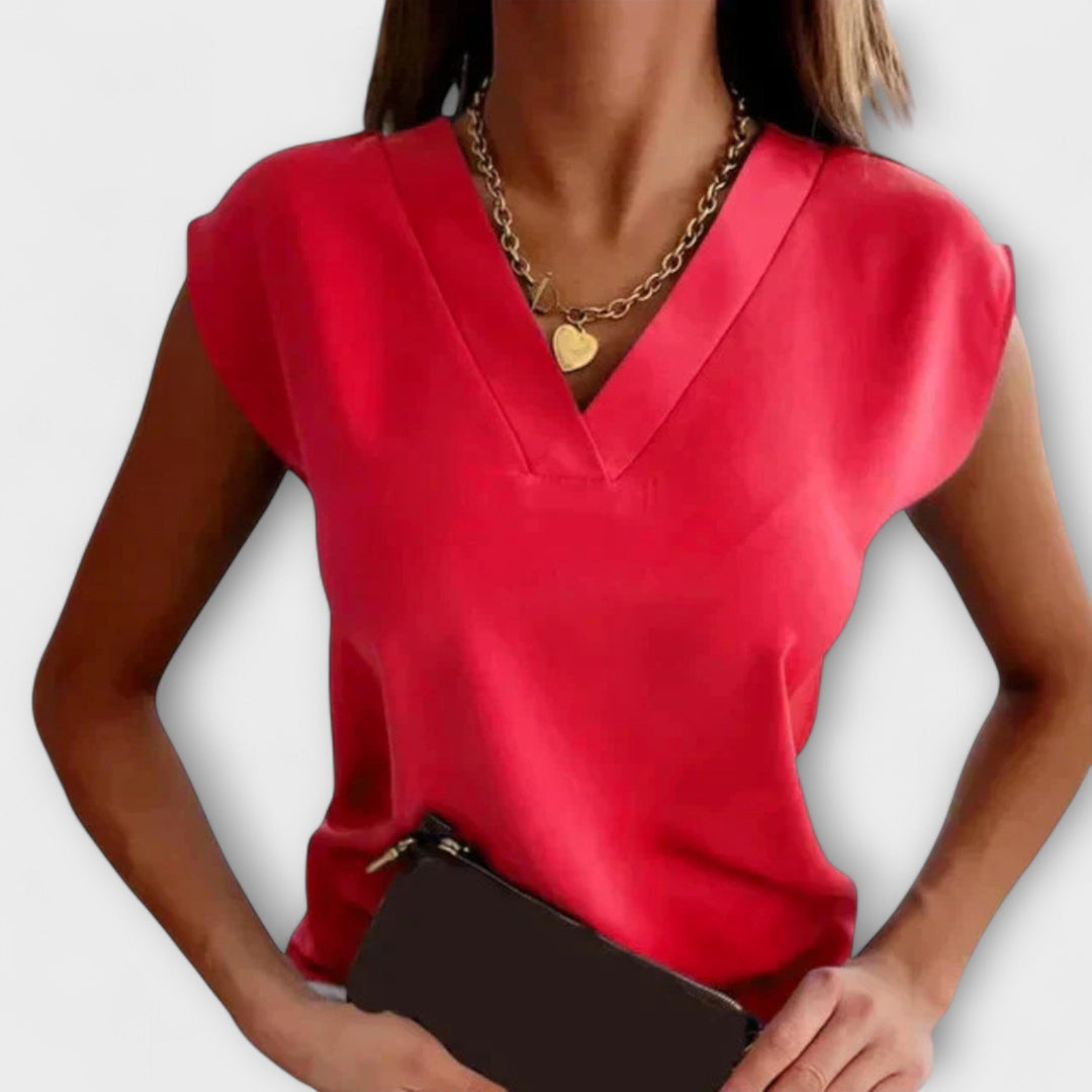 Rhea – Sleeveless V-Neck Blouse